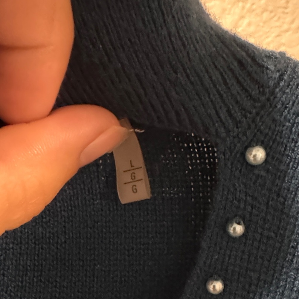 Tahari Deep Blue Ribbed Sweater - Picture 4 of 4